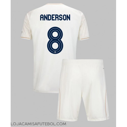 Camisa de Futebol Nottingham Forest Elliot Anderson #8 Equipamento Secundário Infantil 2025-26 Manga Curta (+ Calças curtas)